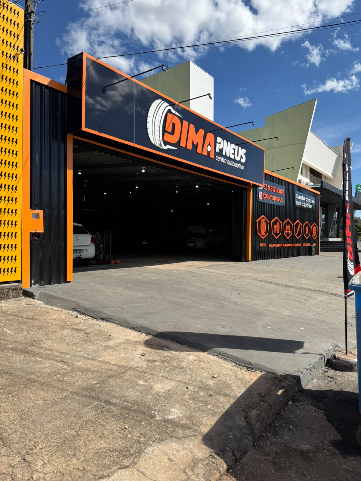 Fachada Dima Pneus na Av. LO-02 Palmas
